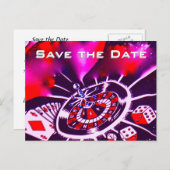 Date Vegas Casinoの紫結婚の情熱を保存 案内ポストカード (正面/裏面)