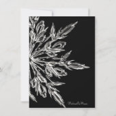 Date Winter Snowflakeのをシンプル保存結婚する セーブザデート (裏面)