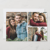 Date Wood Botanical 素朴 3-Photoカードを保存する 招待状 (正面)