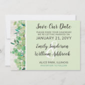 Date Wood Botanical 素朴 3-Photoカードを保存する 招待状 (裏面)