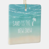 Datedフロリダの熱帯ビーチ初めてのクリスマス セラミックオーナメント (右)