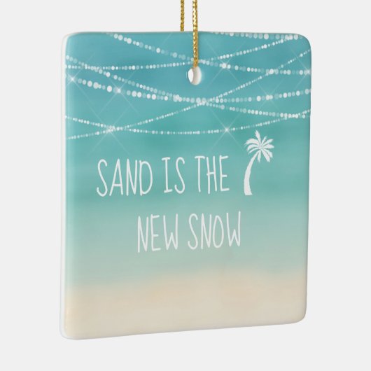 Datedフロリダの熱帯ビーチ初めてのクリスマス セラミックオーナメント (右)