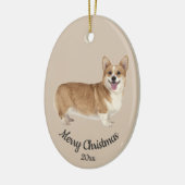 Dated Custom Photo Christmas Corgi Dog Pet セラミックオーナメント (左)