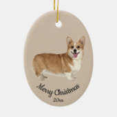 Dated Custom Photo Christmas Corgi Dog Pet セラミックオーナメント (裏面)