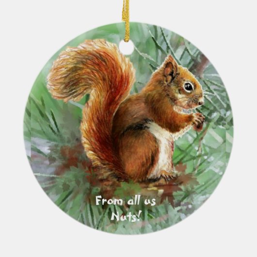 Dated From all us Nuts Christmas Squirrelおもしろい セラミックオーナメント (裏面)