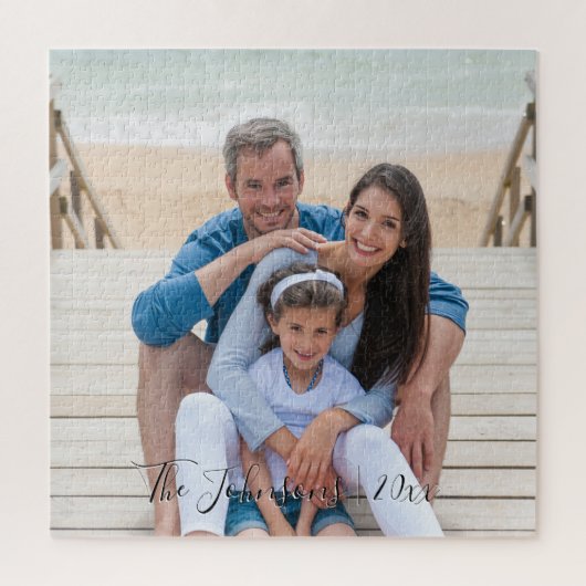 Dated Keepsake Add Your Family Photo ジグソーパズル (縦)