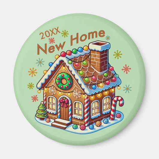 Dated New Home Gingerbread House マグネット (正面)