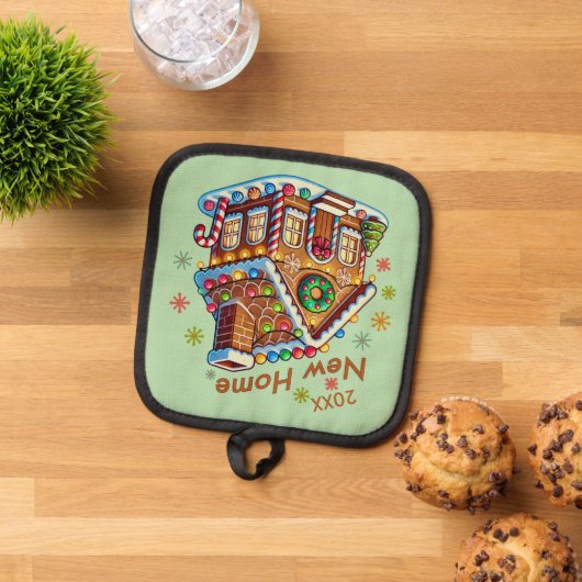 Dated New Home Gingerbread House 鍋敷き (トップダウン)