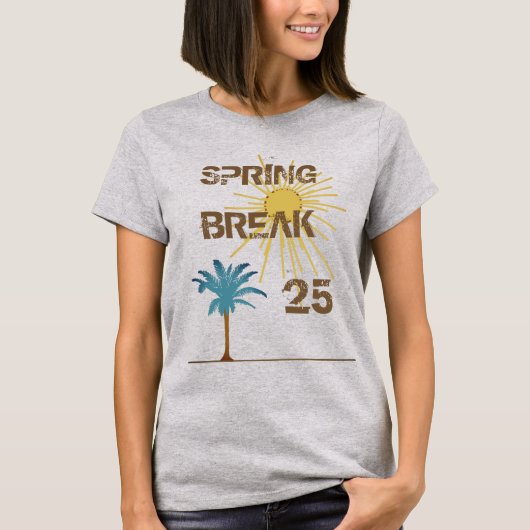 Dated Spring Break Palm Trees and Sunsert Tシャツ (正面)