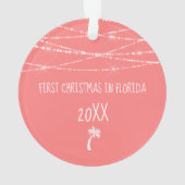Dated Tropical Coral初めてのクリスマス(フロリダ州) オーナメント (裏面)
