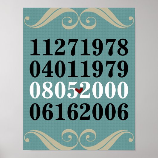 Dated Wall Art - 1子付きファミリ ポスター (正面)