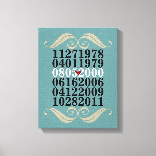 Dated Wall Art - 3子供 – キャンバスプリント (正面)