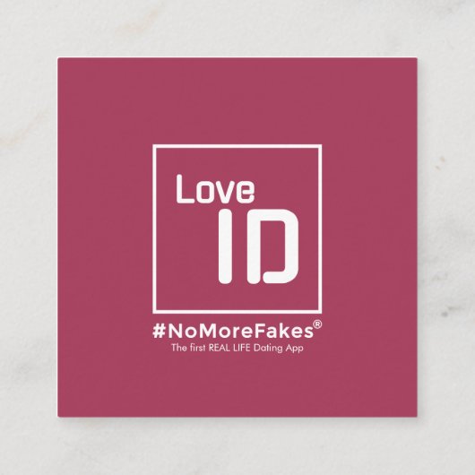 Dating Karte - RED - QR - PURE Collection スクエア名刺 (裏面)