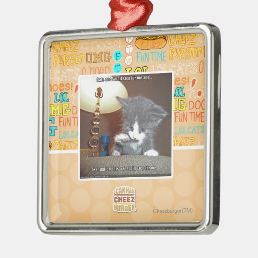 Dats 1つの小さいステップ毛皮私 メタルオーナメント (左)