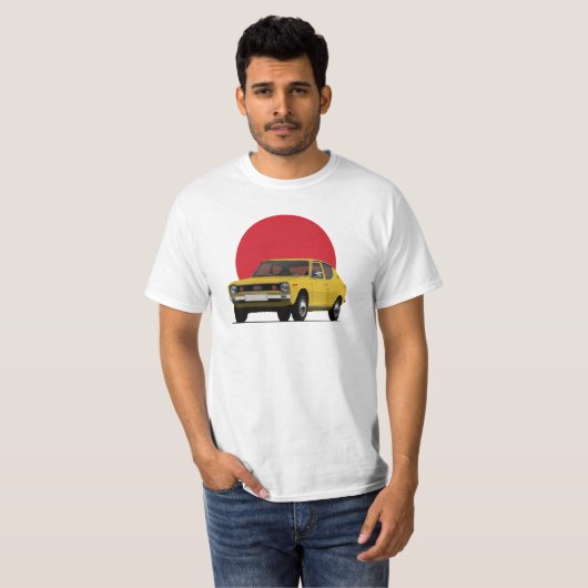 DatsunさくらんぼE10 100A/120A – 赤日9色 – Tシャツ (正面フル)