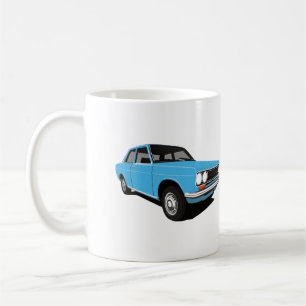 Datsunの淡いブルーのブルーバード1600年(510)、2つのイメージ コーヒーマグカップ