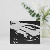 Datsun 240Z詳細 – 黒はがき ポストカード (スタンド正面)