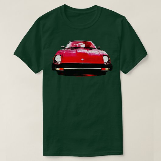 Datsun 280ZXクラシックはっきりした赤 Tシャツ (デザイン正面)