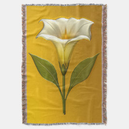 Datura (Stechapfel) – Botanischer Metall Kontrast スローブランケット