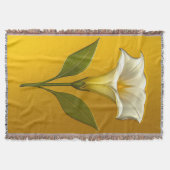Datura (Stechapfel) – Botanischer Metall Kontrast スローブランケット (正面)