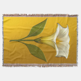 Datura (Stechapfel) – Botanischer Metall Kontrast スローブランケット