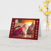 DAUGHERの「21位」誕生日とラブカード カード (黄色い花)