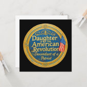 Daughter American Revolution Descendant Patriot カード (正面/裏面インサイチュ)