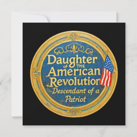 Daughter American Revolution Descendant Patriot カード (正面)