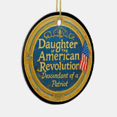 Daughter American Revolution Descendant Patriot セラミックオーナメント (右)