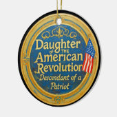 Daughter American Revolution Descendant Patriot セラミックオーナメント (左)
