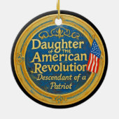Daughter American Revolution Descendant Patriot セラミックオーナメント (裏面)