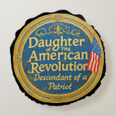 Daughter American Revolution Descendant Patriot ラウンドクッション (裏面)
