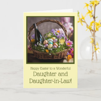 Daughter and Daughter in Law Funny Wine Easter カード