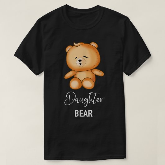 Daughter Bear - Funny Family  Tシャツ (デザイン正面)
