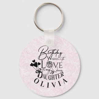 Daughter Birthday Calligraphy Custom Name Modern キーホルダー