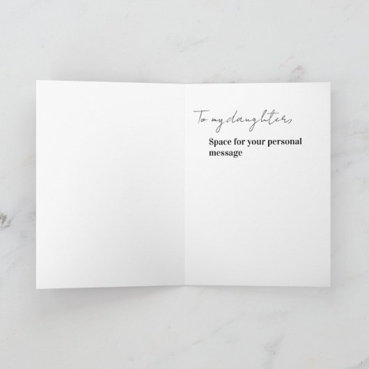 Daughter Birthday Photo Collage Typography  カード (内部)