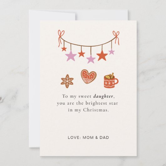 Daughter Christmas Card Cute Personalized シーズンカード (正面)