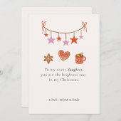 Daughter Christmas Card Cute Personalized シーズンカード (正面/裏面)