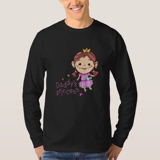 Daughter Daddys Princess Girl First Father's Day Tシャツ (正面)