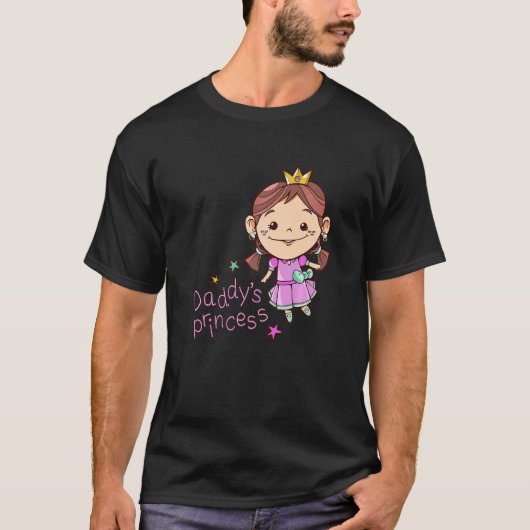 Daughter Daddys Princess Girl First Father's Day Tシャツ (正面)