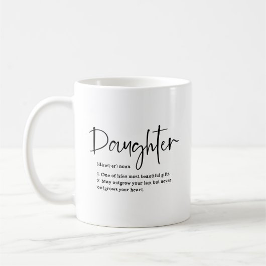 Daughter Definition Sentimental Quote コーヒーマグカップ (左)