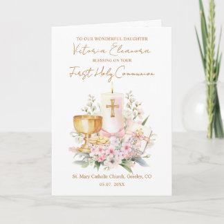Daughter First Holy Communion Chalice Candle カード