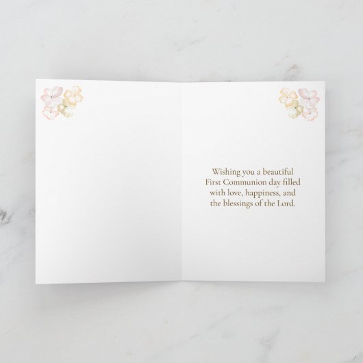 Daughter First Holy Communion Chalice Candle カード (内部)