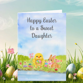 Daughter Happy Easter Baby Chick カード
