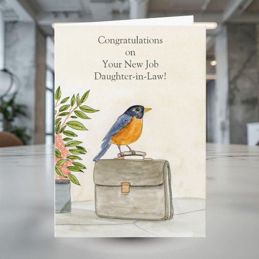 Daughter-in- Law Congratulations New Job Robin カード