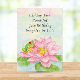 Daughter-in-Law Happy July Birthday with Waterlily カード