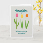 Daughter Love Follows Floral Art Card カード (黄色い花)