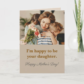 Daughter Mother’s Day Photo Card カード