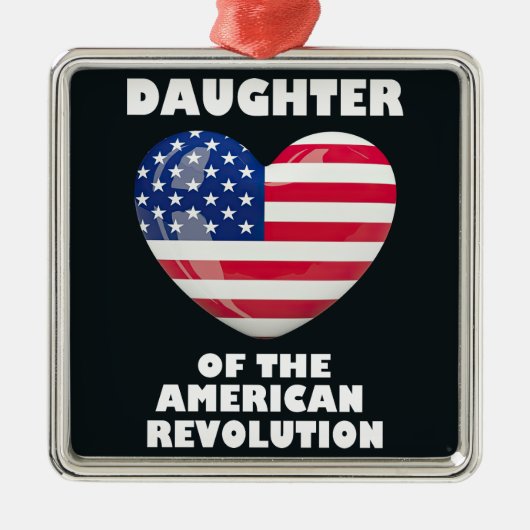 Daughter of the American Revolution DAR heart USA メタルオーナメント (正面)