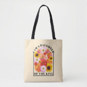Daughter of The King Bible Verse Wildflower Faith トートバッグ (正面)